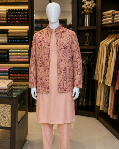 Premium 3-Piece Shalwar Kameez with Blazer – Wedding & Formal Wear for Men